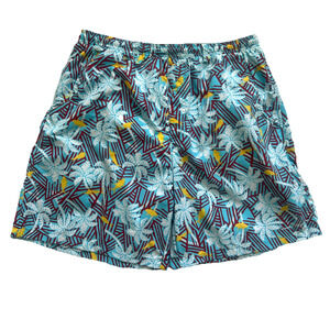 Columbia PFG Swim Trunks Mens Large Light Blue Omni-Shade Mesh Brief Hawaiian